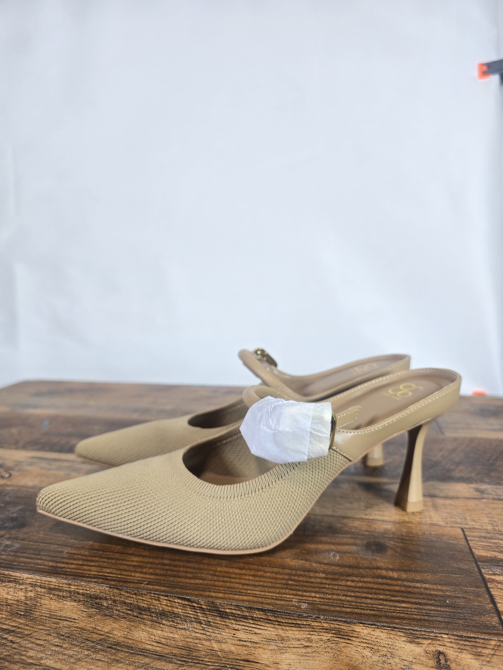 Cosy Island Gracelithe Pointed Toe Slip On Heels Mules in Beige Size 8